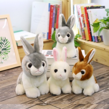 20CM/28CM Mini Realistic Cute Stuffed Plush Rabbits Toy Fur Lifelike Animal Easter Bunny SimulationToy Model Birthday Gift