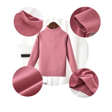 Baby Girls Shirts Long Sleeve Tops For Kids Cotton Children's Thermal Underwear Turtleneck Kids Bottom Toddler Undershirt