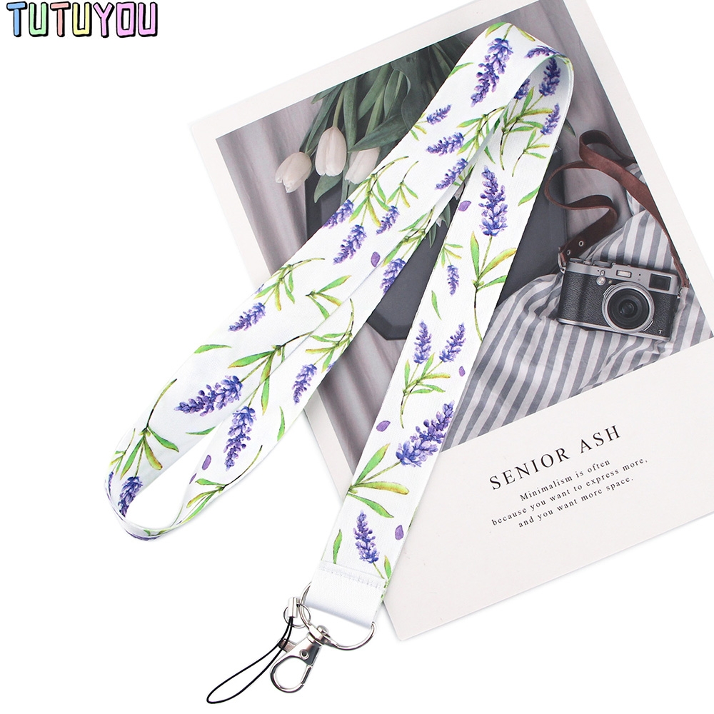 PC2077 High Quality Beautiful Flowers Creative Badge ID Lanyards Mobile Phone Rope Key Lanyard Neck Straps Accessories