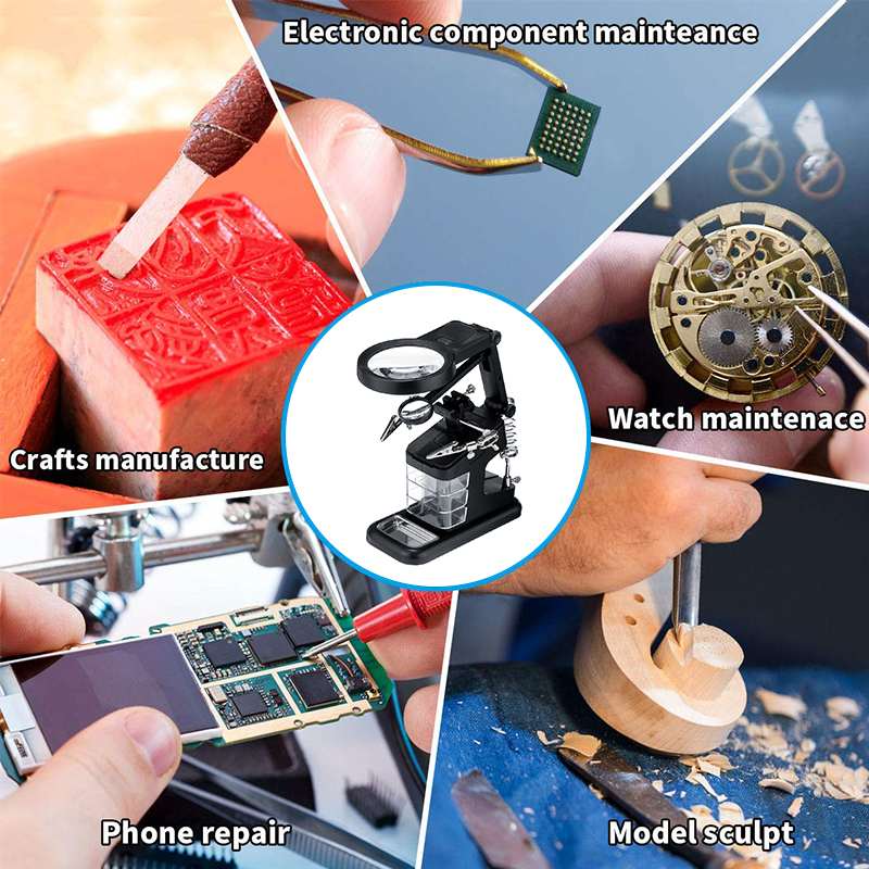Durable Soldering Iron Station Stand Welding Magnifying Glass Clip Clamp 3 Hand Helping Desktop Magnifier Soldering Repair Tool