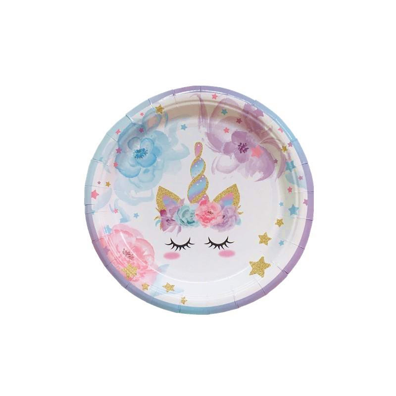 44pcs/set Unicorn Tableware Kids Birthday Party Events Disposable Unicorn Plates Napkins Cups Unicorn Birthday Party Supplies