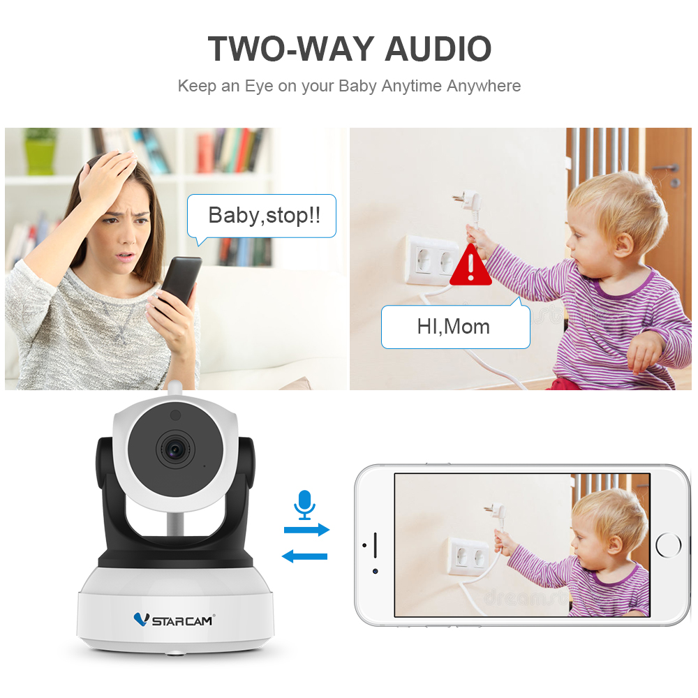Vstarcam C7824WIP Baby Monitor wifi 2 way audio smart camera with motion detection Security IP Camera Wireless Baby Camera