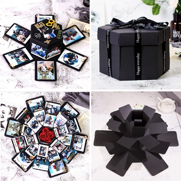 Explosion box hexagon multi-layer surprise confession diy photo album creative gift box Gift