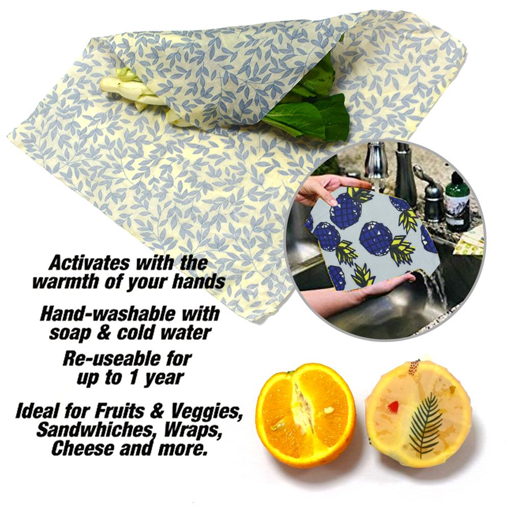 Food Wrap Beeswax Reusable Beeswax Wrap Sustainable Plastic Free Beeswax Food Storage Wrap Eco Friendly Snack Wrap