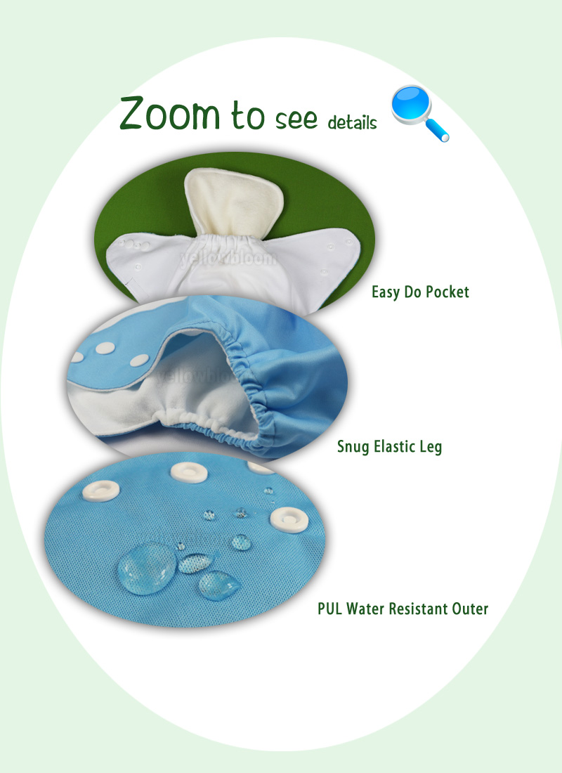 [Littles&Bloomz] Baby Washable Reusable Cloth Pocket Nappy Diaper, Select A1/B1/C1 From Photo, Nappy/Diapers Only (No Insert)