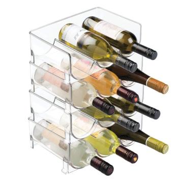 4Pcs Transparent Wine Rack Storage Universal Wine Bottle Holder Refrigerator Storage Organizer Holder Countertops Decoration