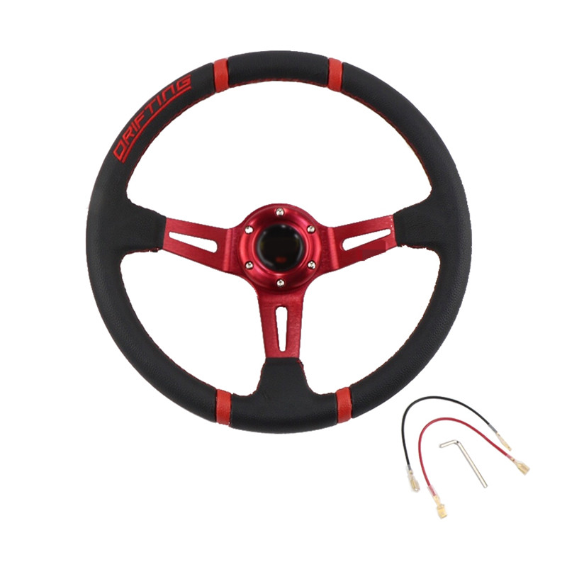 14 inch 350mm racing steering wheel PVC Red Gold Blue Black ray refitting sports car steering wheel auto parts