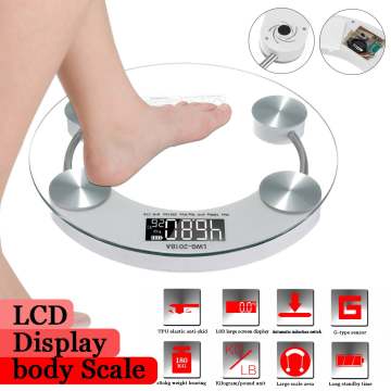 Toughened Glass Electroni Digital Body Scales 180KG Bathroom Gym Smart Scales LCD Display Body Weighing Digital Weight Scale