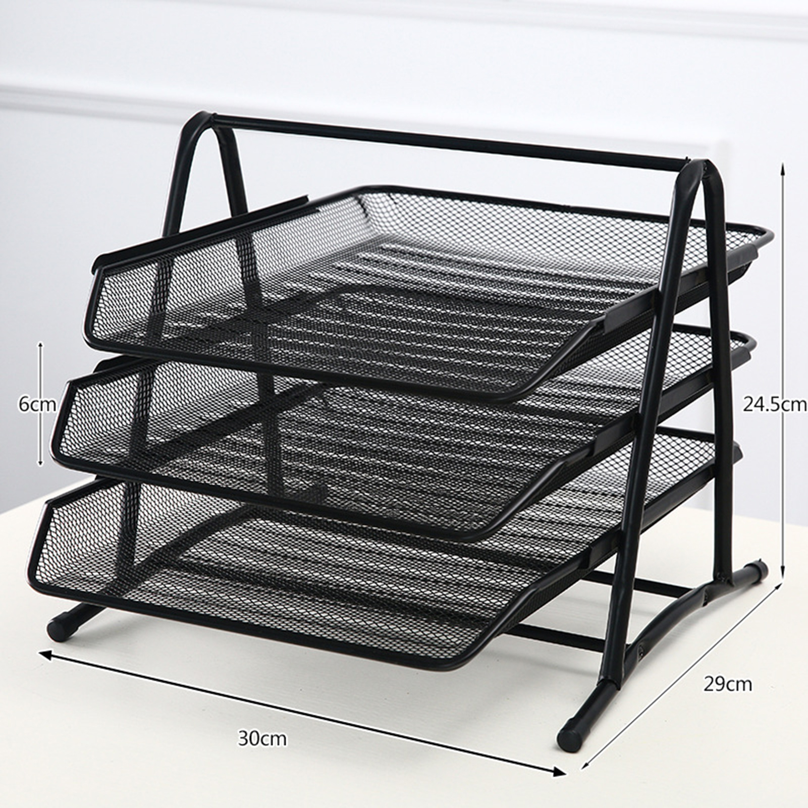 Creative Anti-Rust 3 Layers Metal Wide Entry Desk File Document Letter Tray Rack Organizer File Tray Office Desk Accessories