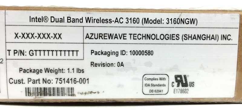 Intel Dual Band 3160NGW Wireless-AC 3160 3160ac ac3160 802.11ac Wi-Fi+Bluetooth for ASUS UX301LA NGFF Wireless network card