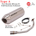 Motorcycle Exhaust Muffler Escape Stainless Steel Connect Link Tube Middle Mid Pipe For Honda RX125 Fi Full Systems Modified