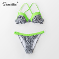 SEASELFIE Sexy Underwire Push Up Low-waist Bikini Sets Swimwear Women Swimsuit Bathing Suit 2021 Leopard Neon Bikinis Beachwear