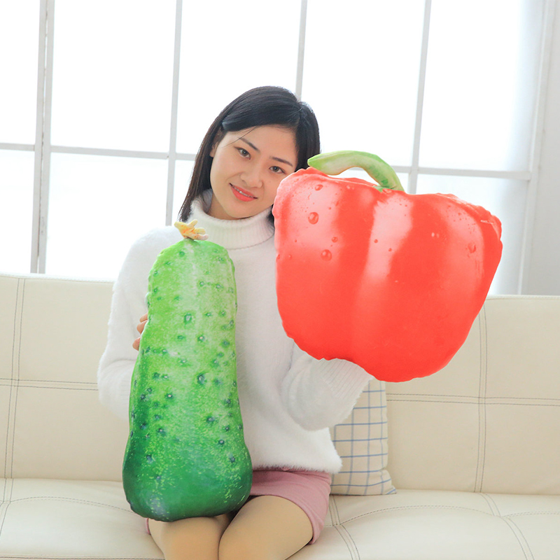 40-60CM Simulation Vegetable Pillow Cushion Vegetable Plush Dolls Potato Broccoli Cabbage Pea Pepper Plush Toy Creative Home