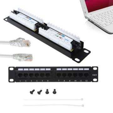 New Cat6/Cat5e 12 Port RJ45 Patch Panel UTP LAN Network Adapter Cable Connector hot