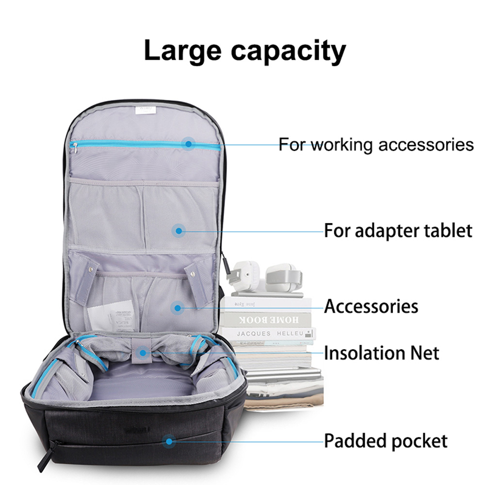 WIWU Laptop Backpack 15.6 15.4 inch Multi-function USB Charging Causal Waterproof Backpacks Large Capacity Laptop Backpack Women