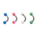 4pieces Assorted Colors Sparkling Synthetic Opal Labret Lip Ring Eyebrow Piercing Horseshoe Circular Barbell Curved Body Jewelry