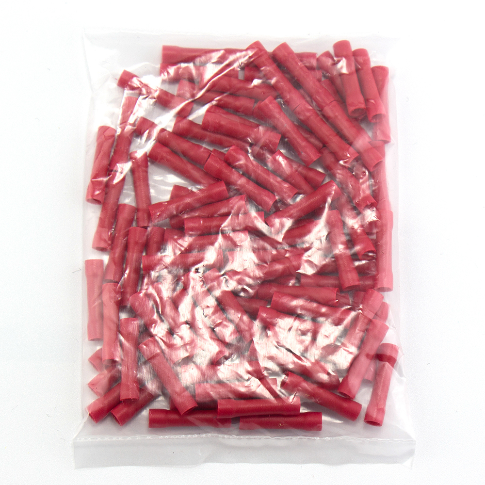 60/120pcs BV1.25/2.5/5.5 Insulated Crimp Terminals Electrical Wire Cable Connector 0.5-6.0mm2 10-22AWG Crimping Straight Butt