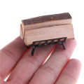 1/12 Dollhouse Furniture Metal Rack with Firewood for Living Room Fireplace Model 3.2x2.8x1.6cm