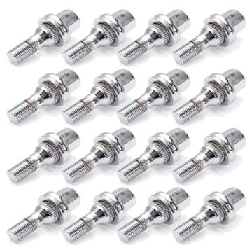 4/16PCS M12x1.25 17mm Car Aluminum Chrome Wheel Bolts Nuts Kit For Peugeot 1007 206 207 406 407 607 2000-2008