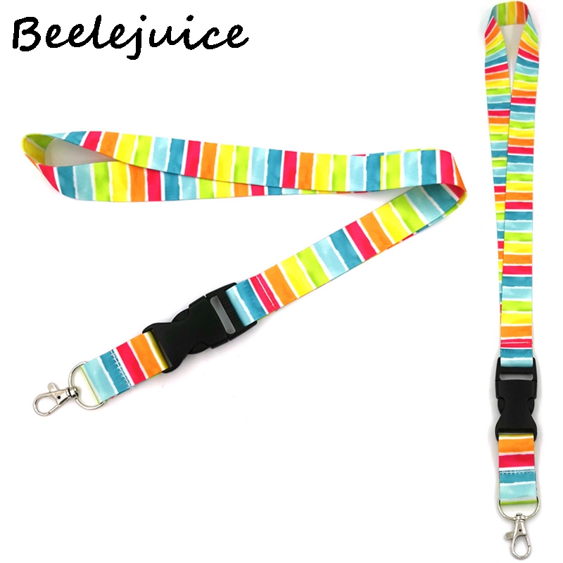 Colorful Rainbow Homosexuality Neck Strap Lanyards ID badge card holder keychain Mobile Phone Strap Gift Ribbon webbing necklace