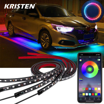 Car Underglow Light Flexible Strip LED Underbody Lights Remote /APP Control Car Led Neon Light RGB Decorative Atmosphere Lamp