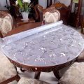 Round Tablecloth Transparent PVC Tablecloth Waterproof Kitchen Pattern Oil Table Cover Glass Soft Cloth Table Cover