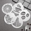 5 Pcs Stainless Steel Coffee Stencils Barista Cappuccino Arts Templates Coffee Garland Mould Cake Decorating Tool