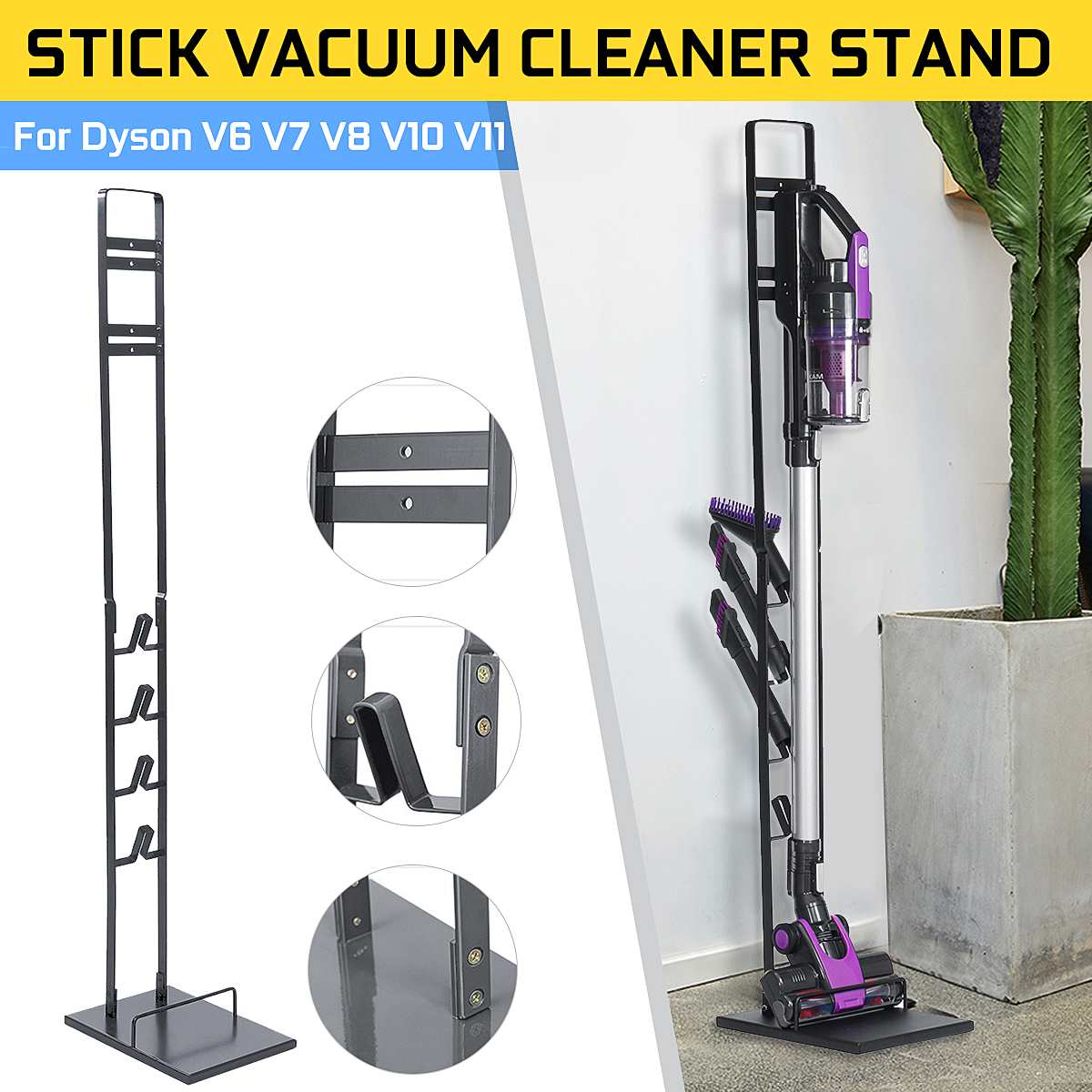 Vacuum Cleaner Freestanding Storage Holder Rack Stand Bracket Home Organizer For Dyson V6 V7 V8 V10 Cordless Vacuum Cleaner
