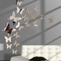 Hot 12Pcs 3D Butterfly Mirror Wall Sticker Decal Wall Art Removable Wedding Decoration Kids Room Decoration Sticker