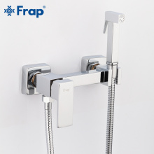 Frap Bidet Toilet new Solid Brass Chrome Handheld Portable Bidet Shower Set With Hot and Cold Water Bidet faucet Mixer F7504