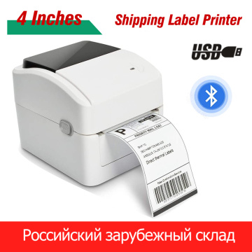 4 Inch Thermal Shipping Label Printer Bluetooth Sticker Barcode QR Code Printing Machine 152mm/s Paper Width 40-110mm Window Mac