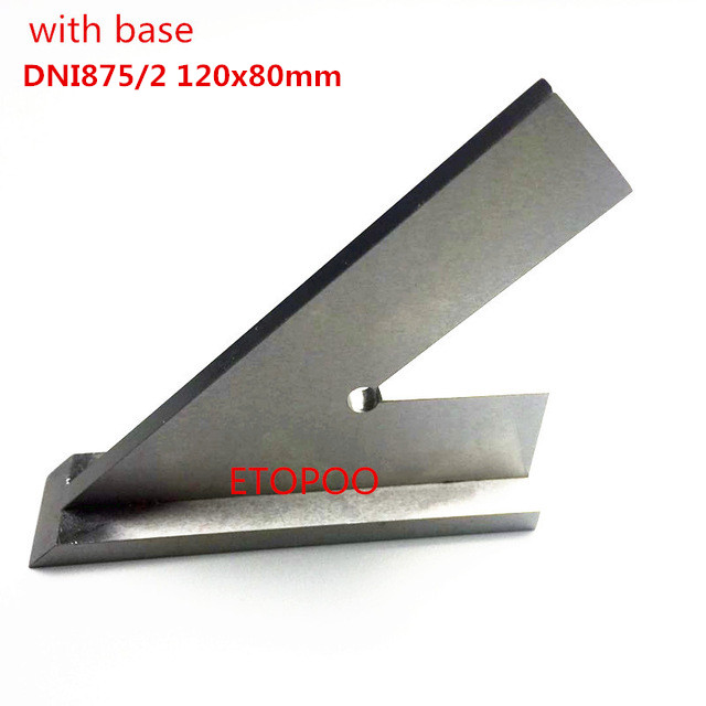 DNI 875/2 100*70mm 120*80mm 45 Degree Square Ruler With Wide Base Steel 45 Degree Industrial Try Machinist Square With Base