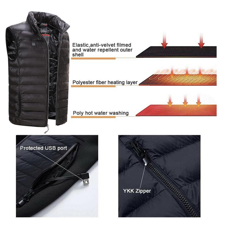 Smart Fever Heated Warm Down Jacket Washable USB Charging Heated Clothing Graphene Heating Coat Jacket