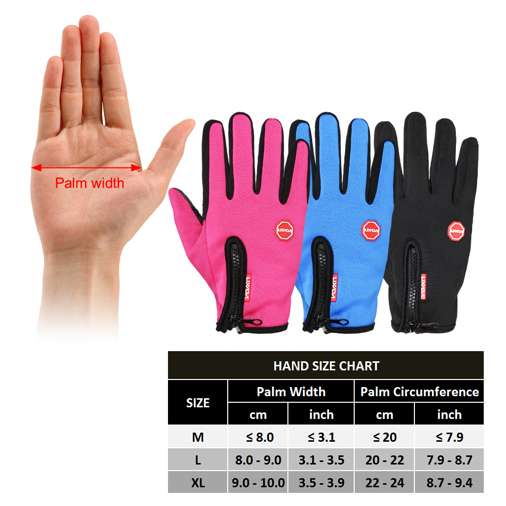 Lixada Outdoor Sports Hiking Winter Bicycle Bike Cycling Gloves For Men Women Windstopper Simulated Leather Soft Warm Gloves