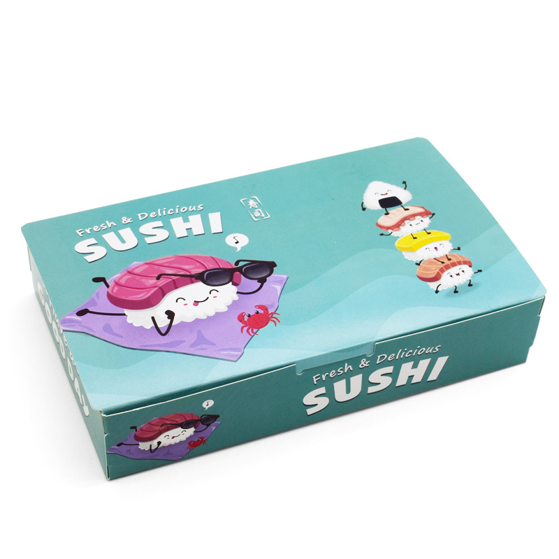 20PCS Sushi Box Packaging Fast Food Disposable Sushi Box Japan Rice Ball Paper Takeout Box Food Containers 170x105x35mm