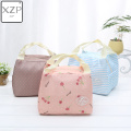 XZP Thermal Lunch Bags Fresh Pink Cherry Tote Lunch Bags Polyester Peach Skin Portable Butterfly Thermal Convenient Lunch Bags