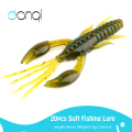 DONQL 20Pcs Fishing Lure Silicone Soft Bait Fishing Artificial Worms Soft Lures Fishing Tackle Swimbait 50mm 0.6g Shrimp Bait