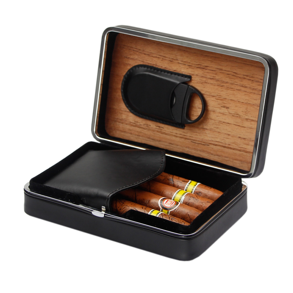 GALINER Humidor Travel Cigar Box Leather Portable Cigar Case Humidor Cedar Wood For Cohiba Cigars Accessories