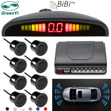 GreenYi Car Auto Parktronic LED Parking Sensor with 8 Sensors Reverse Backup Radar Monitor Detector System with LED Display