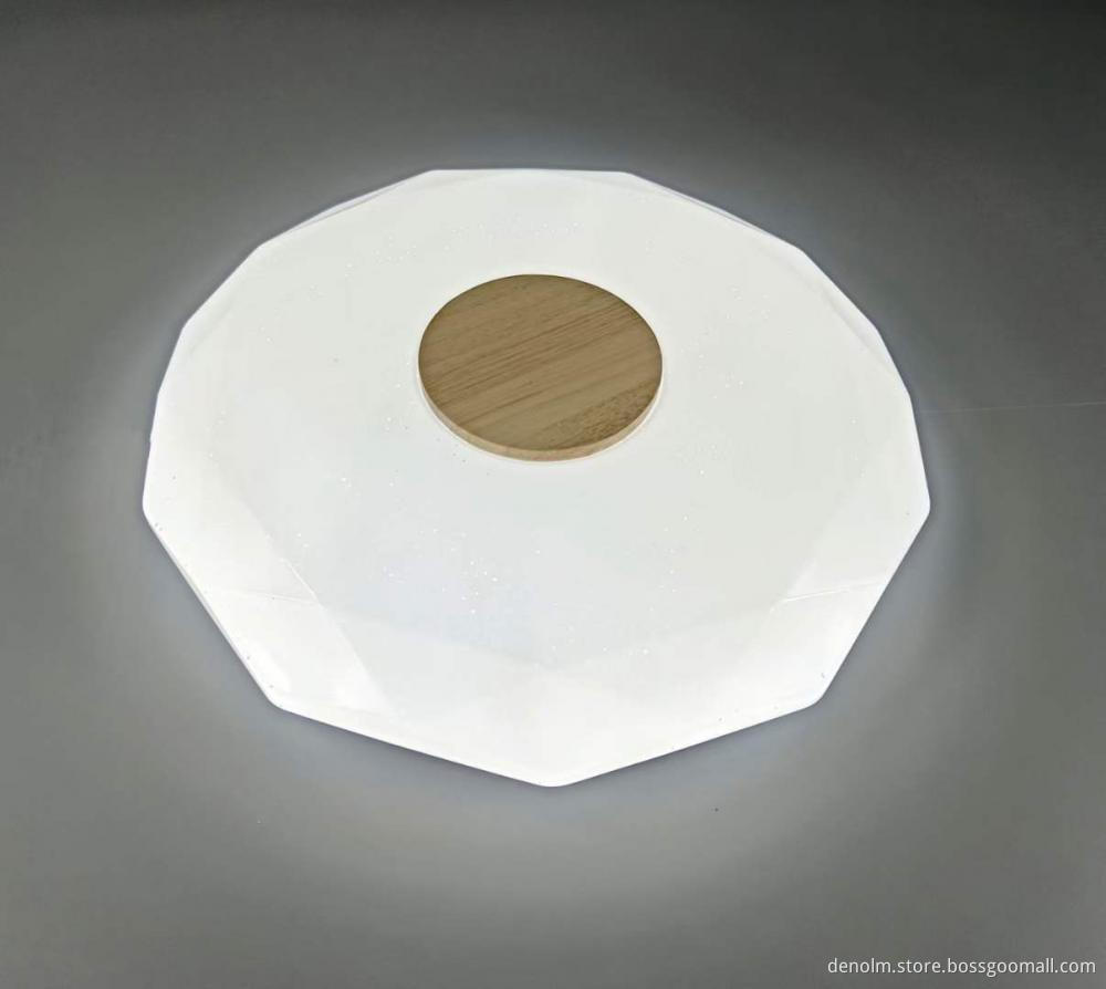New Arrival Nordic Style Round Solid Wood 24W48W White Ceiling Light