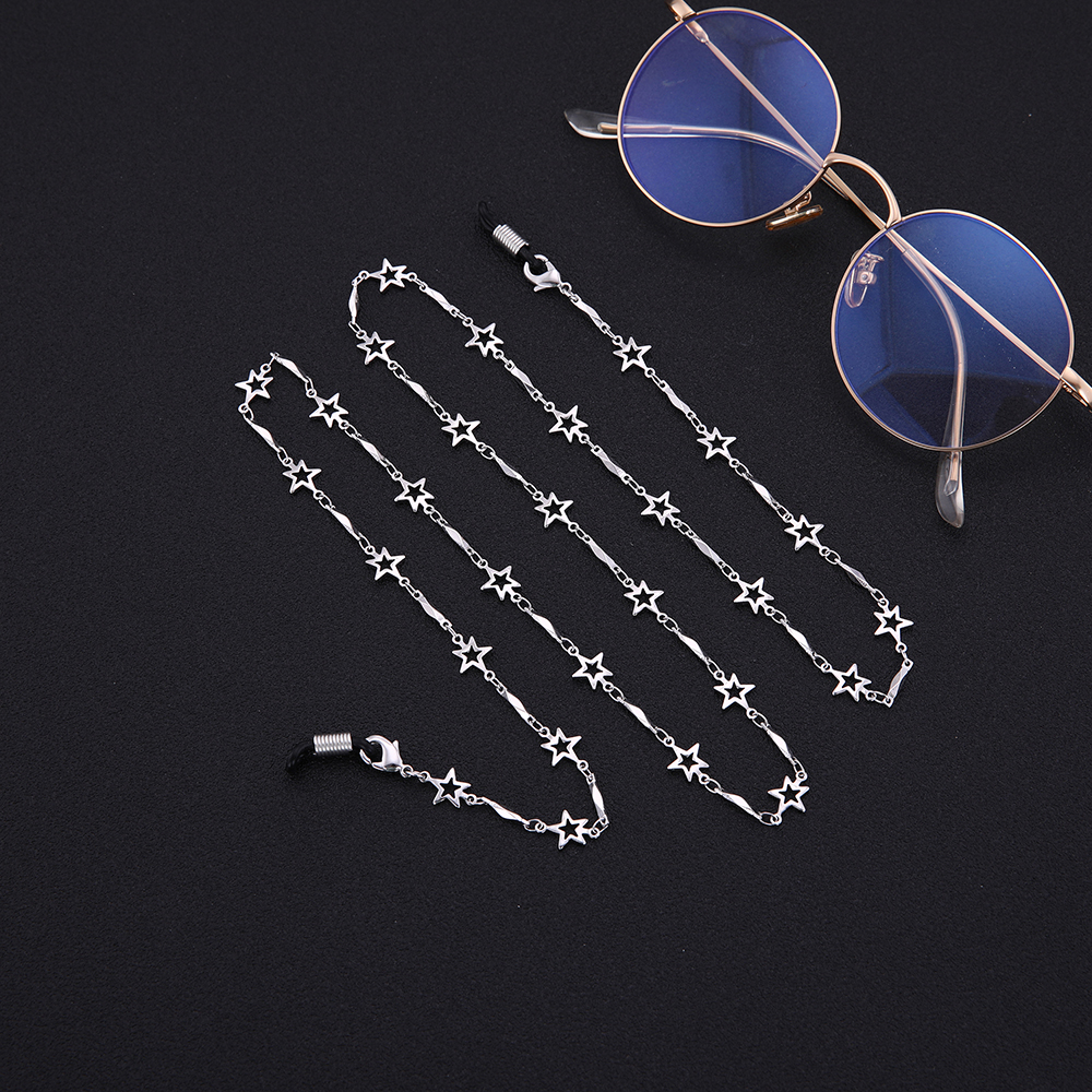 Skyrim 2021 New 78cm Stars Reading Glasses Chain Holder for Women Sunglasses Chain Strap Eyewear Cord Accessories Metal Lanyards