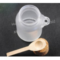 12 x 500g round ABS bath salt bottle with wooden spoon mask powder scrub plastic container