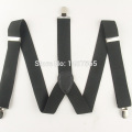 free shipping men`s Unisex Clip-on Braces Elastic Slim broad Suspender 3.5cm Wide Mix Y-Black Suspenders Wholesale