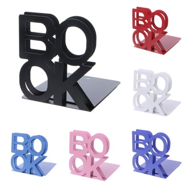 2Pcs Hot Alphabet Shaped Metal Bookends Iron Support Holder Desk Stands For Books Fashion
