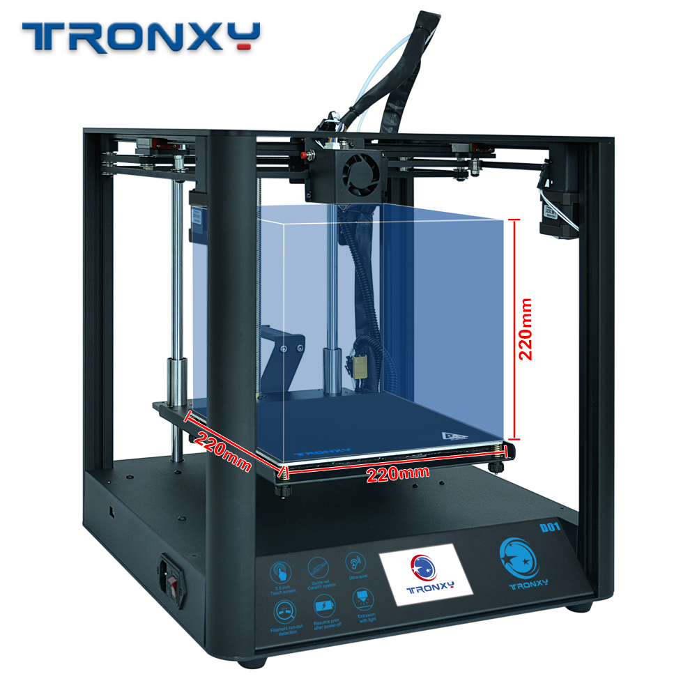 TRONXY D01 3D Printer Silent Full Metal OSG Linear Guide Rail Titan Extruder High-Precision Printing Impressora Machine