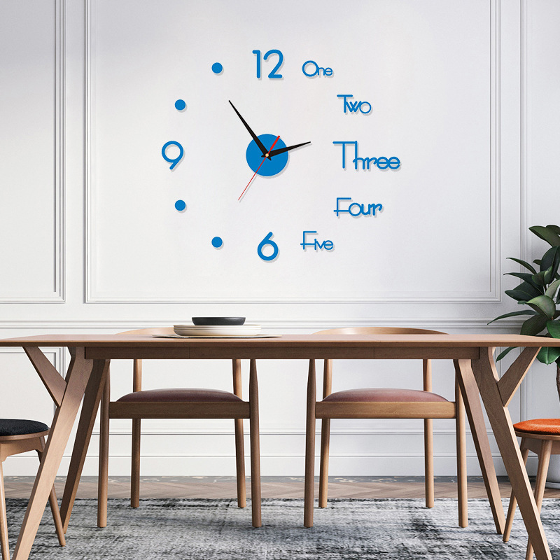 3D DIY Large Wall Clock Modern Design Silent Wall Sticker Clock Acrylic Mirror Self Adhesive Wall Clocks Living Room Home Decor