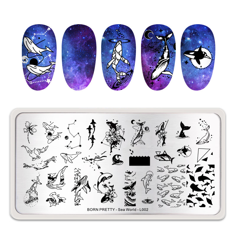 Nail Art Stamping Plate Ocean Theme Stamping Template Nail Art Image Plate Stencil Stainless Steel Printing Tools