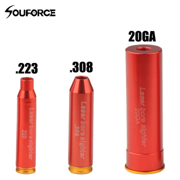 Tactical Red Dot Bore Sight CAL.223/20GA/.308 BoreSighter Caliber Cartridge Laser Pointer Sight Collimator Hunting