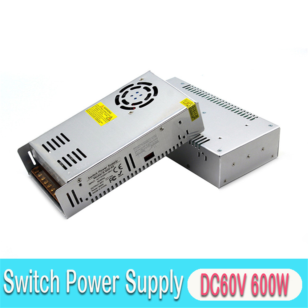 600W 10A 60V Switching Power Supply DC Driver Transformers AC110V 220V TO DC60V SMPS for Led Light CCTV 3D Printer Machinery