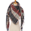 2020 New Winter Knitted Scarf Cashmere Pashmina Women Warm Neck Scarves Shawls Plaid Wraps Triangle Stoles Lady Bandana
